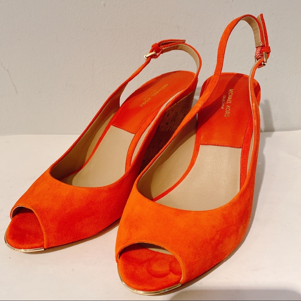 Michael Kors Vikki open toe slingback wedges